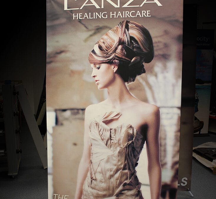 Lanza trade show banner stand